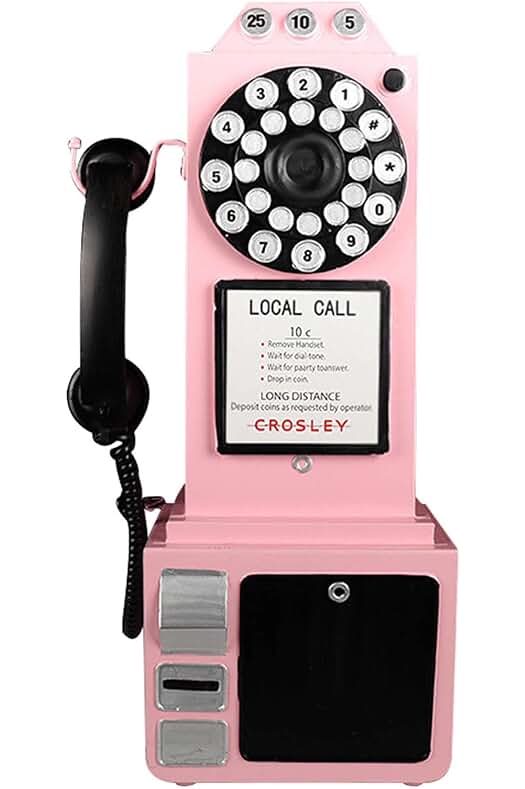 Decoración vintage de pared con teléfono antiguo para darle un toque retro a tu hogar.