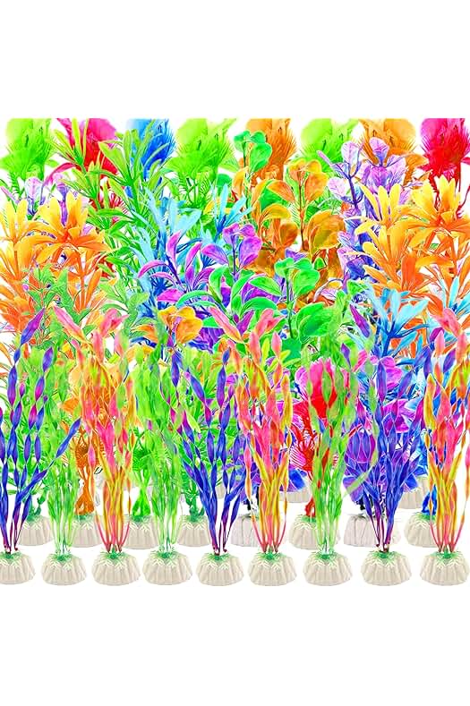 Decoraciones acuáticas realistas para acuarios: 30 plantas artificiales de acuario de alta calidad