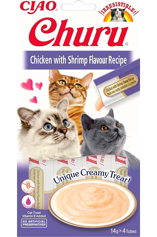 Deliciosas Golosinas Húmedas de Pollo y Gamba para Gatos - Pequeñas y Prácticas Porciones