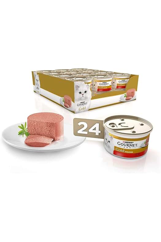 Deliciosas latas de comida húmeda para gato con buey de Purina Gourmet Gold Mousse