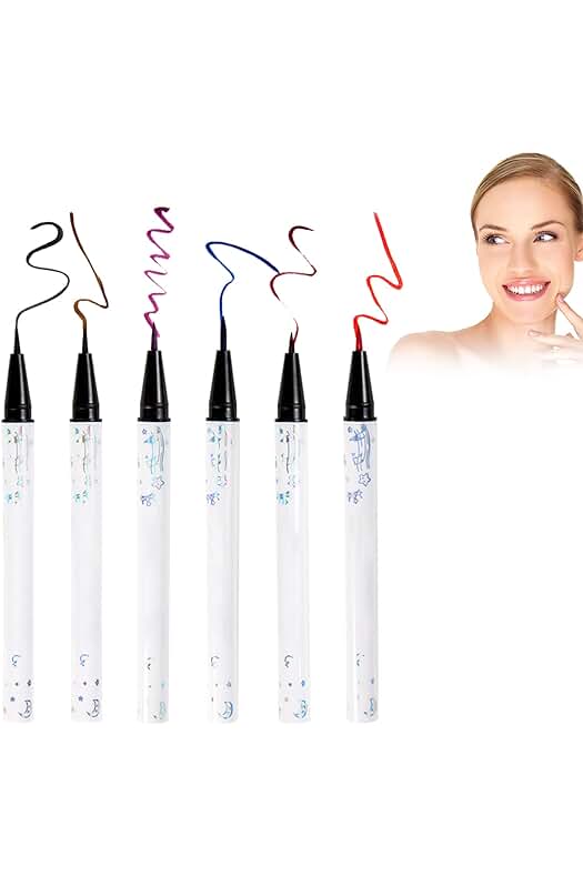 Delineador de ojos resistente al agua - Set de 6 colores vibrantes para un look duradero.