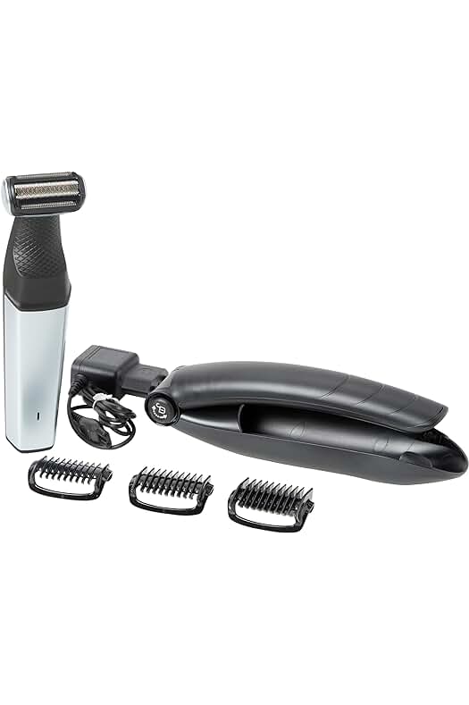 Depiladora Bodygroom Philips BG5020 / 15 con accesorio para depilación y 3 peines para recortar, Color Negro.