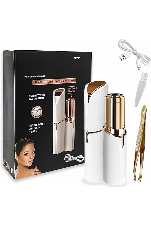 Depiladora Facial Mujer: Afeitadora Eléctrica Sin Dolor para el Rostro - Perfilador de Cejas y Removedor de Vello