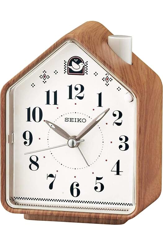 Despertador de plástico Seiko con movimiento silencioso y segundero sin ruido.