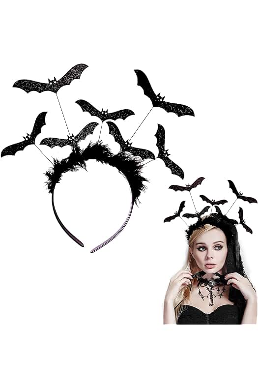Diadema de Murciélago para Halloween - Accesorio perfecto para disfraces de vampiro y murciélagos.