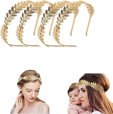 Diademas doradas Pezzi para novia, diosas romanas y eventos especiales, set de 4 unidades.