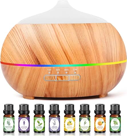 Difusor de Aromaterapia Ultrasónico con Aceites Esenciales para Hogar y Yoga - Amarillo