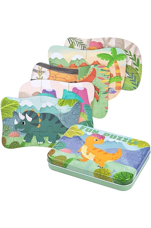 Dinosaurio BBLIKE Puzzle de Madera para Niños y Niñas de 3 a 5 años (Animales)