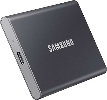 Disco duro externo Samsung Portable SSD T7: Velocidad y capacidad de almacenamiento para todos tus dispositivos.
