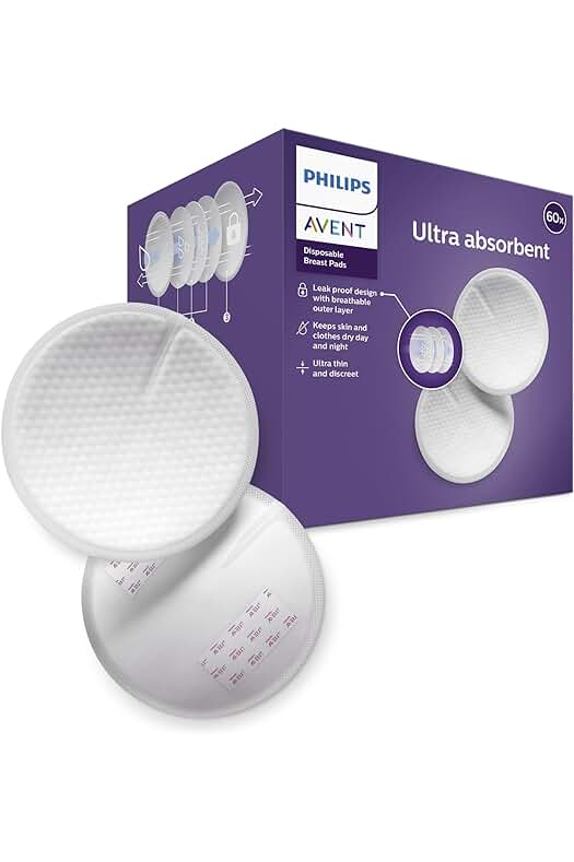 Discos absorbentes de lactancia desechables Philips Avent - Pack de 60 discos absorbentes, día y noche.