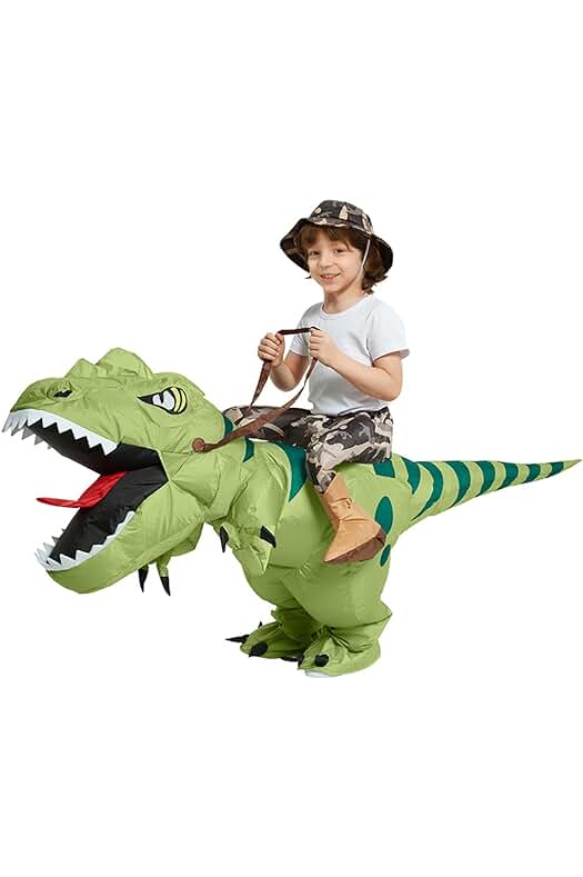 Disfraz de dinosaurio inflable para niños, perfecto para Halloween, fiestas y Navidad.