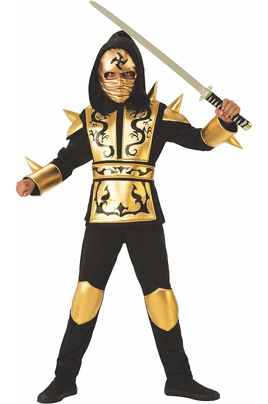 Disfraz de Ninja Dragón para niños: Camisa, pantalones, cinturón y máscara perfectos para Halloween y cumpleaños.