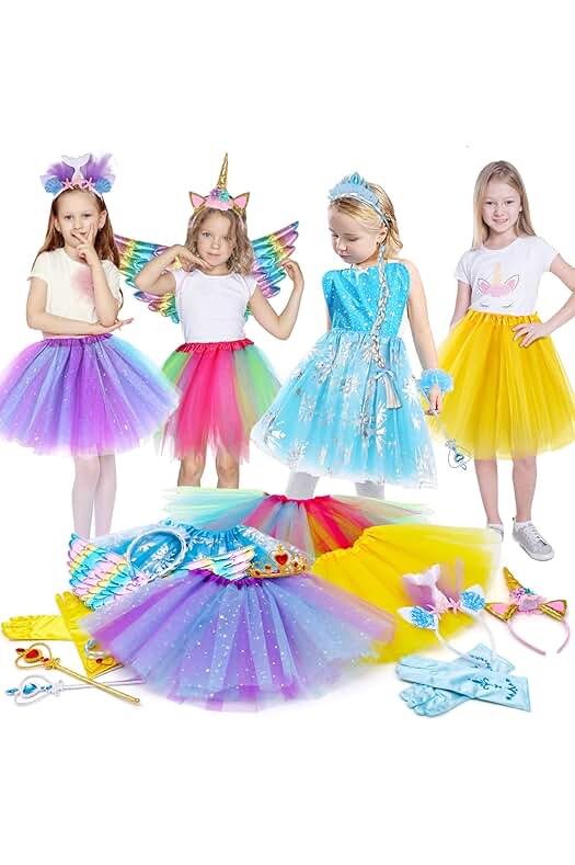 Disfraz de Princesa para Niña con Tutú y Accesorios de Sirena y Unicornio.