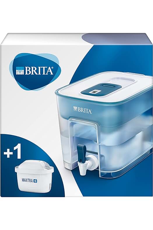 Dispensador de Agua Filtrada BRITA Flow - Cartucho MAXTRA+ para sabor óptimo, 8.2L Transparente.