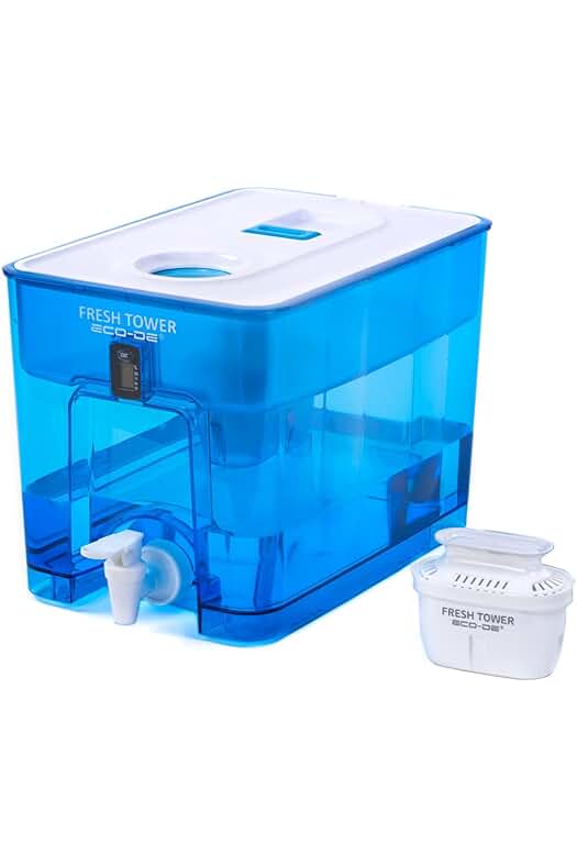 Dispensador de Agua Filtrada ECODE Fresh Tower: libre de BPA, indicador digital, para nevera, con filtro compatible