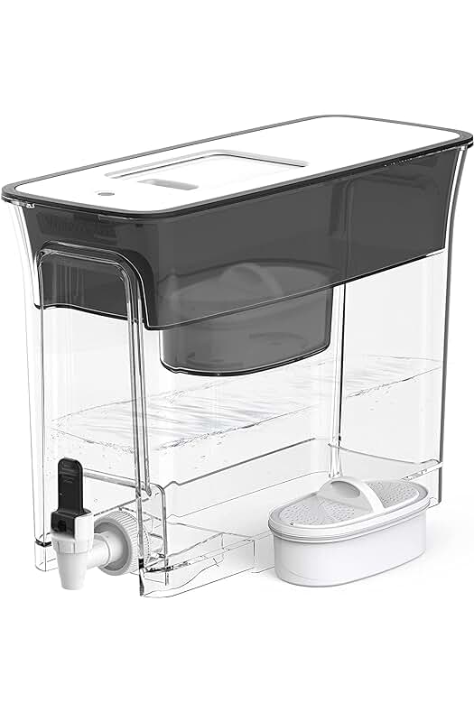 Dispensador de filtro de agua Waterdrop de larga duración y alto rendimiento, sin BPA, negro.