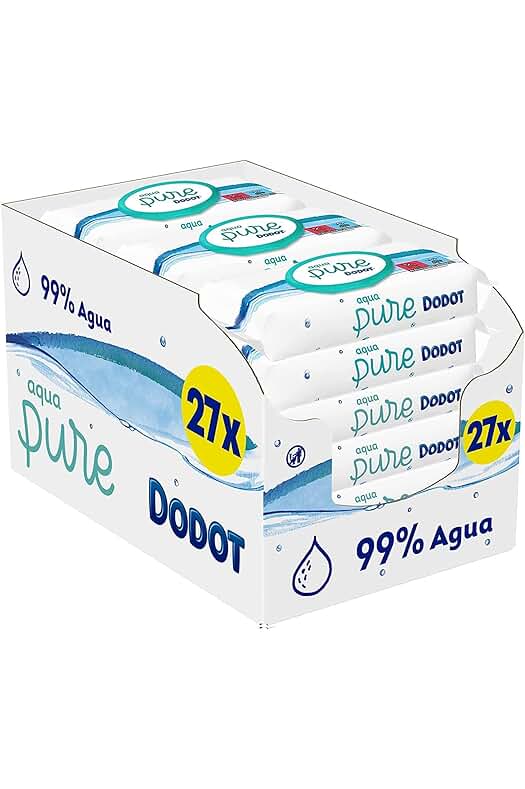 Dodot Aqua Pure: Toallitas para bebé con un 99% de agua pura. Pack de 1.296 toallitas.