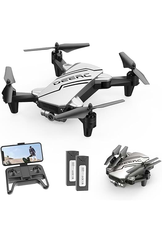 Dron con Cámara DEERC D20 Mini: Imágenes HD, Control Remoto, Plegable, Control de Voz/Gestos.