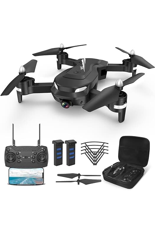 Dron plegable con cámara HD 1080P | Mando a distancia y accesorios incluidos