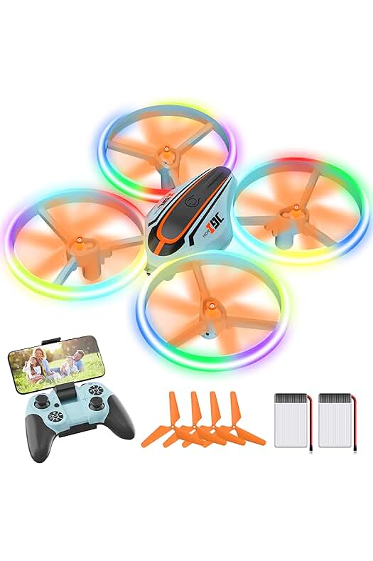 Drone con cámara para niños: i9C Mini Dron con Luces de Colores, Control de Gestos y más.