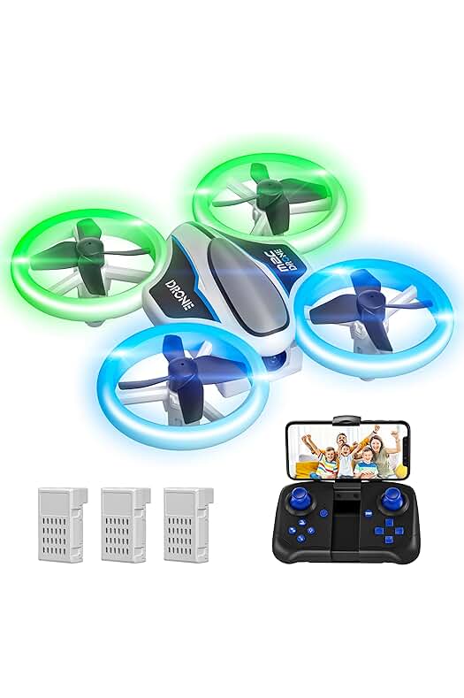 Drone para niños: Diversión garantizada con cámara HD, vuelo automático y luces brillantes