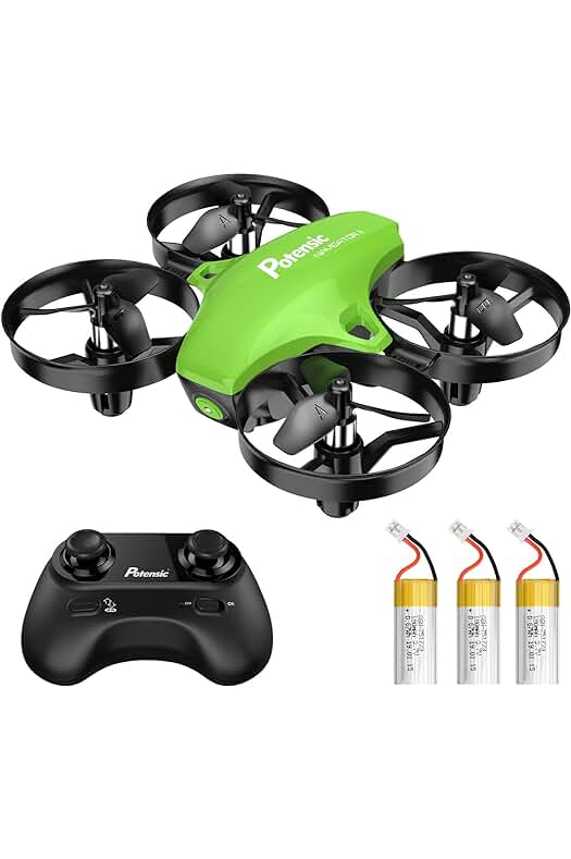 Drone para Niños Potensic A20 con Control Remoto y Modo sin Cabeza, Fácil de Llevar