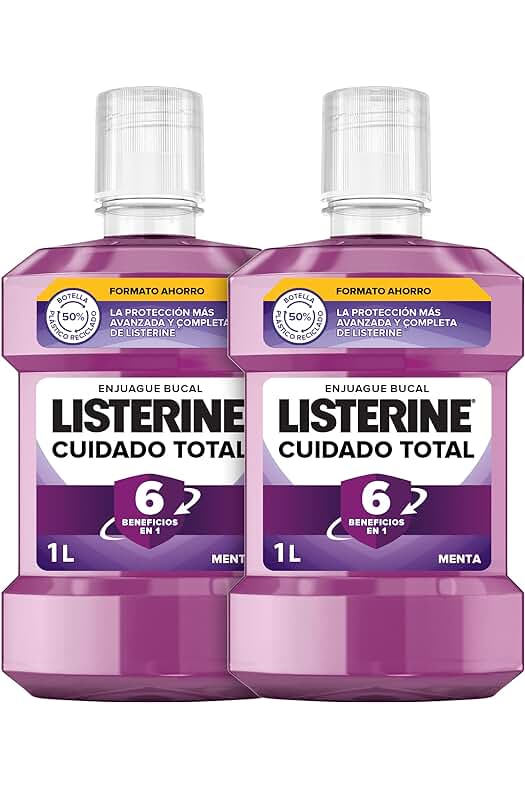 Enjuague Bucal Listerine Total Care Menta, 6 Beneficios en 1, Aliento Fresco, Actúa contra los gérmenes