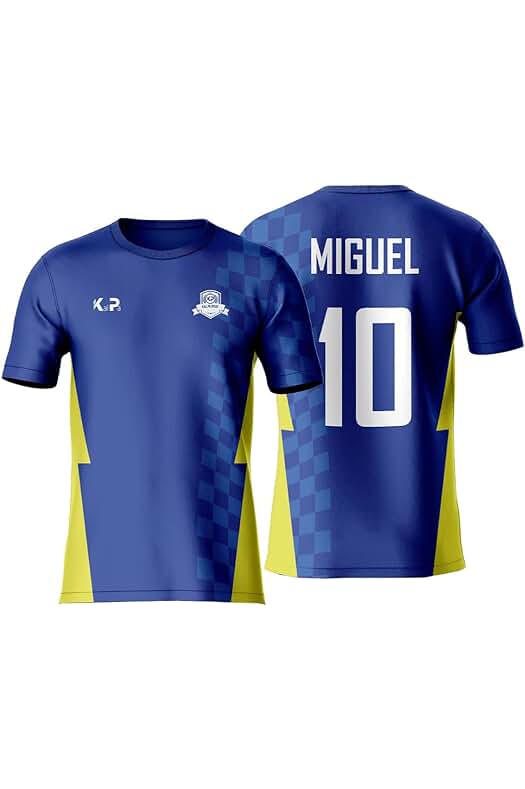 Equipación Deportiva Personalizada: Camisetas de fútbol con tu Nombre, Escudo y número. Varios Modelos y Colores.