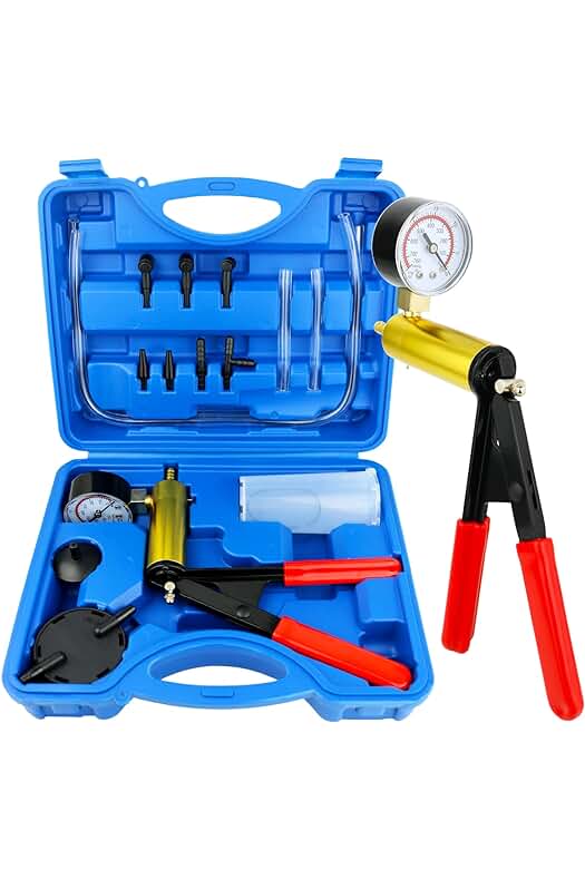 Equipo de Purga de Frenos con Bomba de Vacío y Medidor de Vacío - Adaptador Incluido.