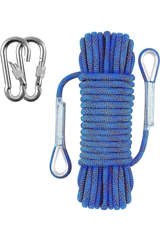 Escalada segura: Cuerda de escalada de 8 mm con mosquetón resistente para deportes al aire libre