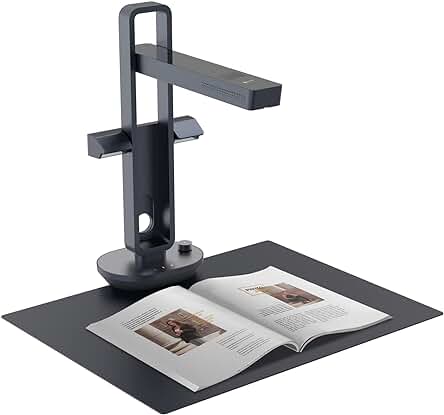 Escáner portátil de libros CZUR Aura Pro, rápido y plegable, compatible con Windows y macOS.