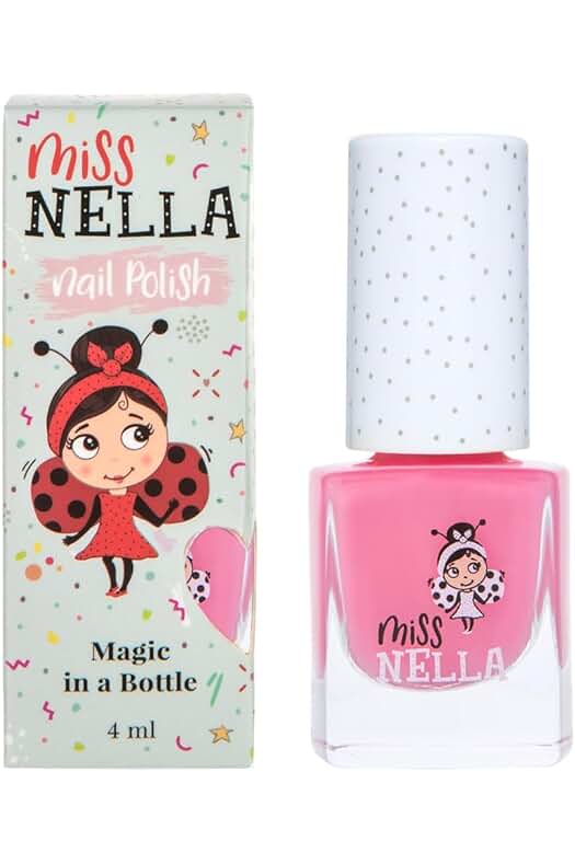 Esmalte de uñas para niños Miss Nella Pink a Boo - Fórmula despegable, a base de agua y sin olor.