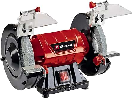 Esmeriladora doble Einhell TC-BG 150: Potente rectificado con protección contra chispas y muelas abrasivas incluidas.