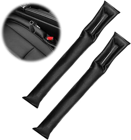 Espaciador de Hueco de Asiento: Relleno de Cuero PU Universal para Coches, Negro, 2 Piezas.
