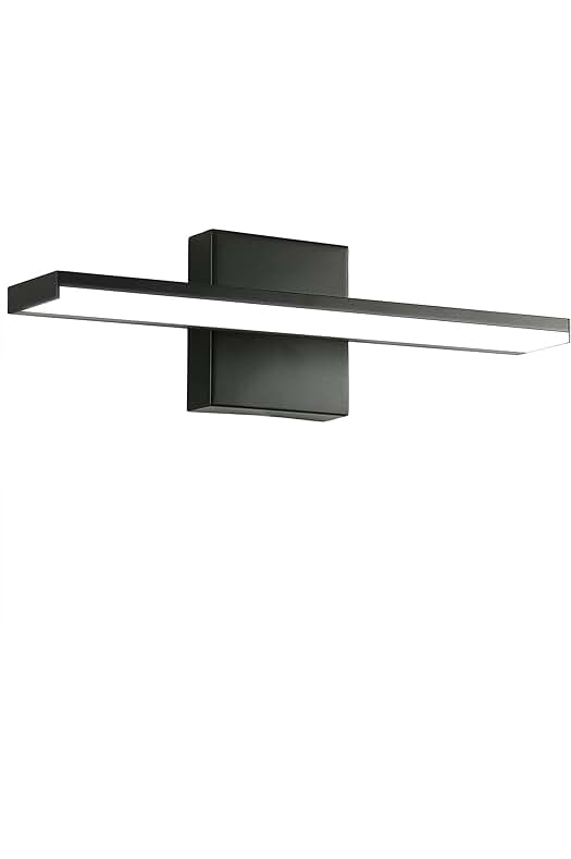 Espejo Baño LED con Luz Blanca Mate de 12w - YIQAN 40cm 6000K Negro