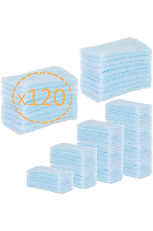 Esponjas Jabonosas Desechables para Bebés, Niños y Adultos - Pack de 120 Unidades.