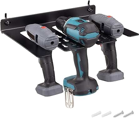 Estante Organizador para Herramientas - Soporte de Pared para Taladros y Destornilladores.