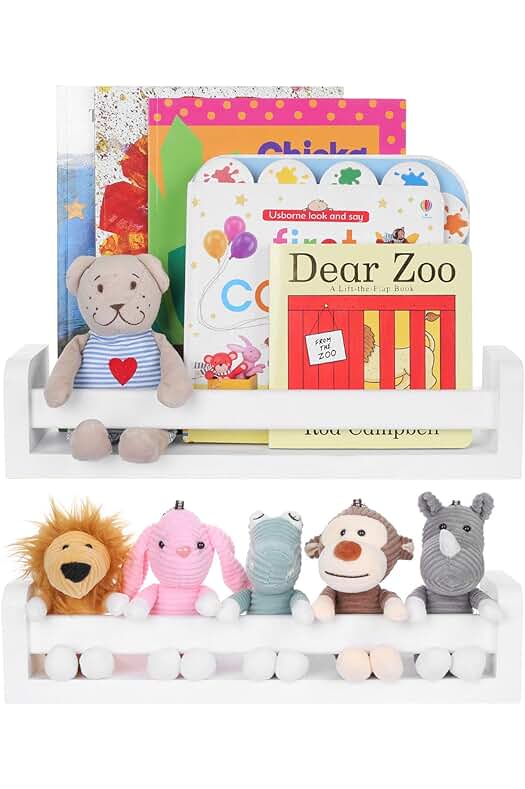 Estantería Blanca de Madera para Pared: Organizador Infantil, Cocina, Habitación o Baño (2 Piezas)