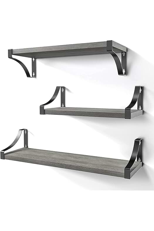 Estantería Flotante de Madera Maciza con Diseño Moderno y Funcional, Ideal para Cualquier Espacio.