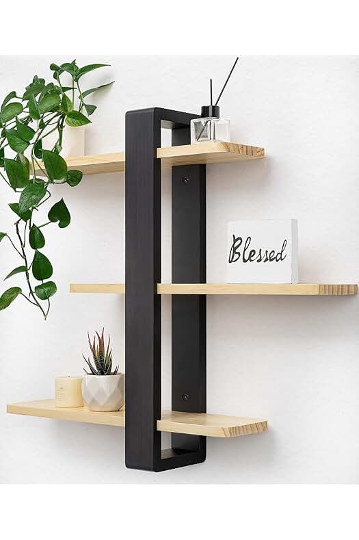Estantería Pared de Madera Ajustable - Organizador Colgante y Decoración para Hogar y Oficina.