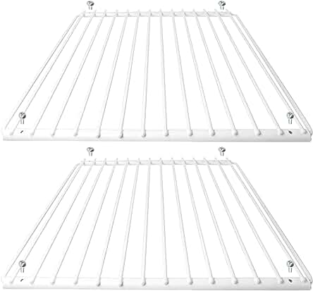 Estantes ajustables para refrigerador y congelador - Pack de 2, recubiertos de plástico blanco.