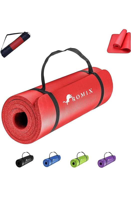 Esterilla de Yoga Antideslizante ROMIX, 15MM de Espuma de Memoria, Suave y Ecológica.