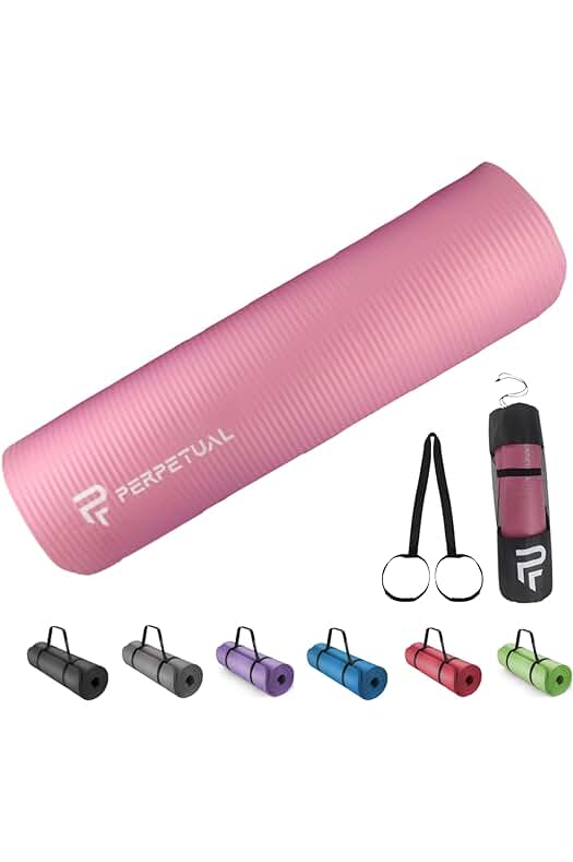 Esterilla de Yoga y Pilates PERPETUAL® - 10mm, Antideslizante, Gruesa - Ideal para Ejercicios en Casa