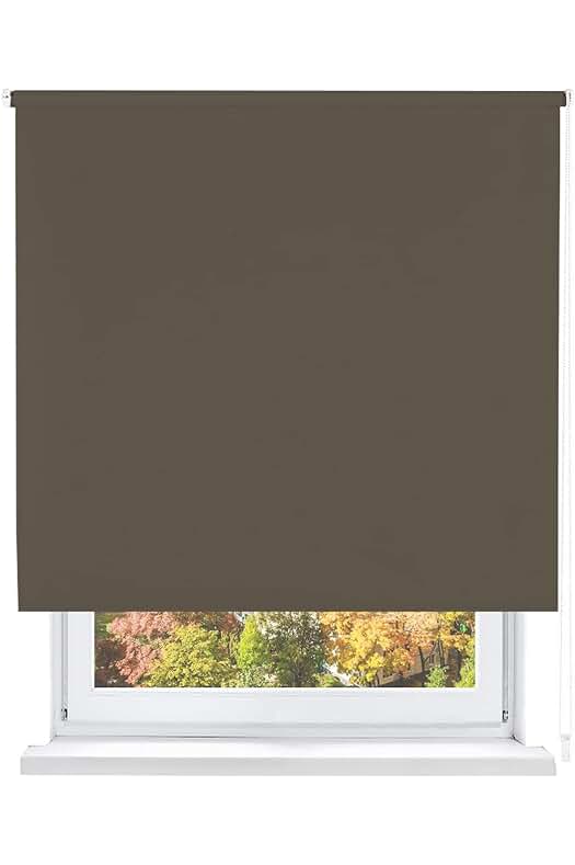 Estor Enrollable Opaco Mercury - Protección total de luz para tus ventanas (150x180cm, Marrón)