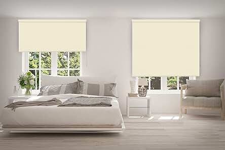 Estor enrollable opaco VIEWTEX de calidad premium con garantía de 5 años - Marfil 105 X 190cm.