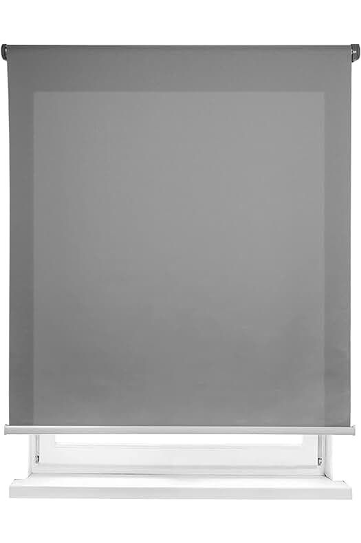 Estor Enrollable Translúcido Mercury Textil - Diseño Liso (Gris, 135x180cm)