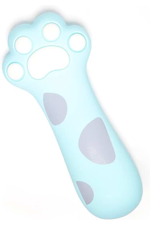 Estuche de Silicona Kawaii con Forma de Pata de Gato en Azul - Papelería Bonita.