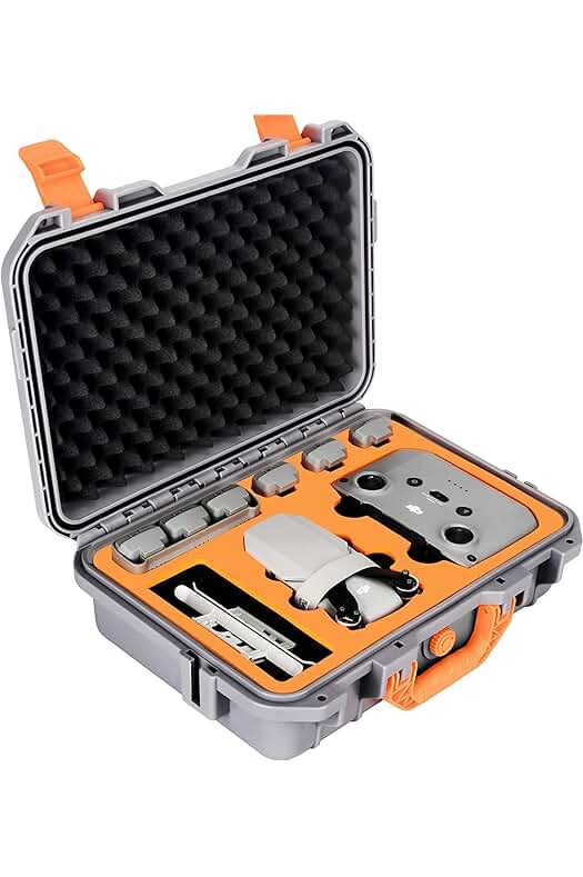 Estuche de transporte resistente para accesorios DJI Mini 2 SE/Mini 2 - Gris y naranja.