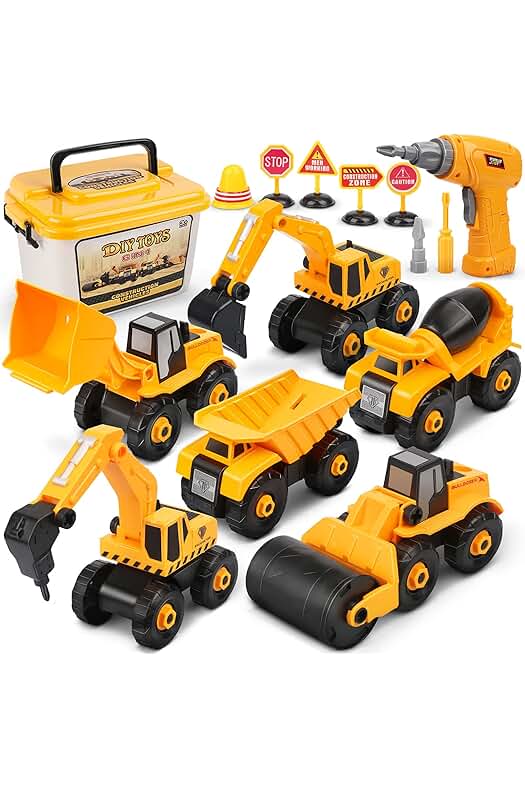 Excavadora Tractor Juguete de Construcción con Taladro Eléctrico - Regalo Educativo para Niños