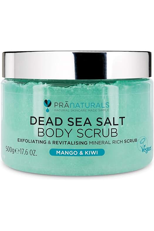 Exfoliante Corporal de Sales del Mar Muerto con Aroma Tropical de Mango y Kiwi